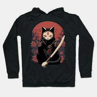 Japanese katana cat Hoodie